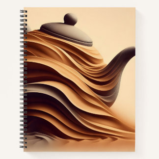 Abstracte Minimalistische Zen Stroom Theepot Notitieboek