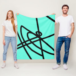 Abstracte minimalistische zonnen zwarte Turquoise Fleece Deken