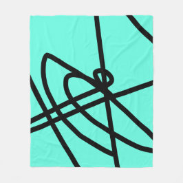 Abstracte minimalistische zonnen zwarte Turquoise  Fleece Deken