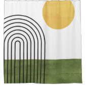 Abstracte minimalistische zonnestraal middeleeuwse douchegordijn (Voorkant)