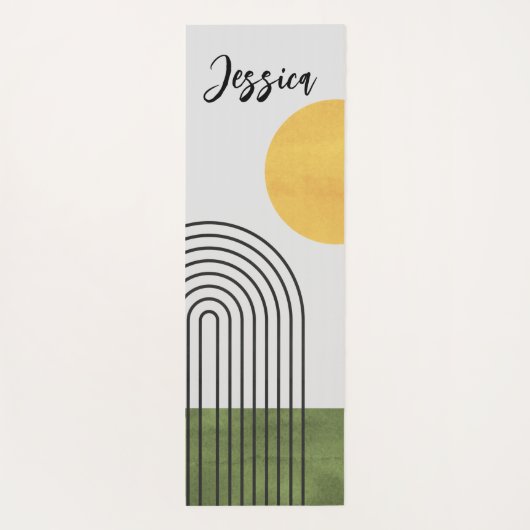 Abstracte minimalistische zonnestraal middeleeuwse yogamat (Achterkant)