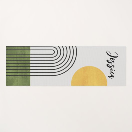 Abstracte minimalistische zonnestraal middeleeuwse yogamat (Voorkant (horizontaal))