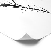 Abstracte minimalistische zwarte inkt bloemillustr poster (Hoek)