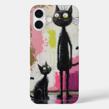 Abstracte minimalistische zwarte kattenprint