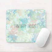 Abstracte Mint Blauwe Waterverf Splashes Happy Muismat (Met muis)