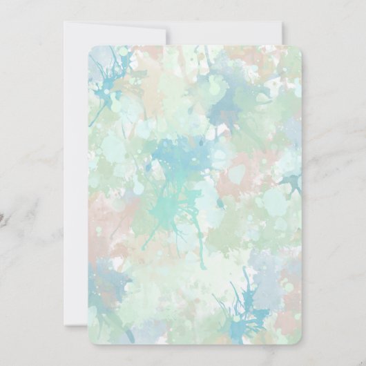 Abstracte Mint Blue Waterverf Splashes Verjaardag Kaart (Achterkant)