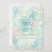 Abstracte Mint Blue Waterverf Splashes Verjaardag Kaart (Voorkant)