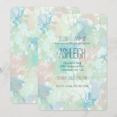 Abstracte Mint Blue Waterverf Splashes Verjaardag Kaart (Voorkant / Achterkant)