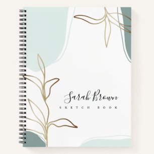 Abstracte Mint en Moss Green Sketchbook Notitieboek