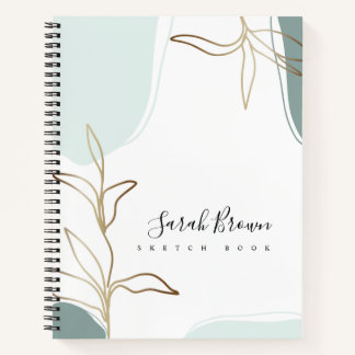 Abstracte Mint en Moss Green Sketchbook Notitieboek