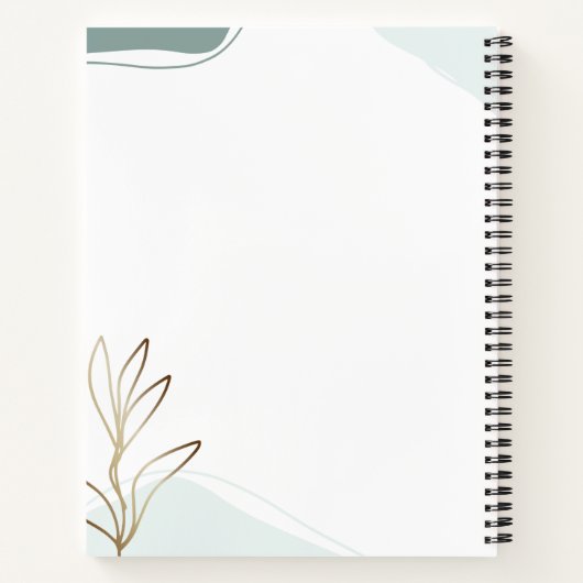 Abstracte Mint en Moss Green Sketchbook Notitieboek (Achterkant)