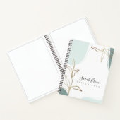 Abstracte Mint en Moss Green Sketchbook Notitieboek (Binnen)