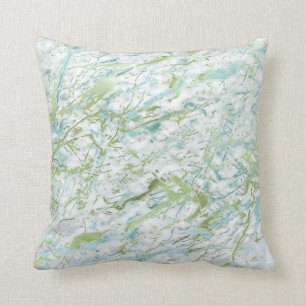 Abstracte Mint Green Blue White Marble Luxury Kussen