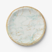 Abstracte Mint Green Marble Glam Golden Vip Papieren Bordje (Voorkant)