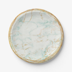 Abstracte Mint Green Marble Glam Golden Vip Papieren Bordje