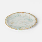 Abstracte Mint Green Marble Glam Golden Vip Papieren Bordje (Gekanteld)