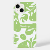 Abstracte Minty Green Botanical gepersonaliseerd Case-Mate iPhone Case (Achterkant)