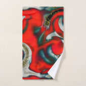 Abstracte mix van rode verloopvlek boven zandige g bad handdoek (Handdoek)