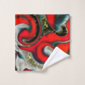 Abstracte mix van rode verloopvlek boven zandige g bad handdoek (Wasdoekje)
