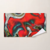 Abstracte mix van rode verloopvlek boven zandige g bad handdoek (Handdoek)