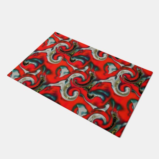 Abstracte mix van rode verloopvlek boven zandige g deurmat (Schuin)