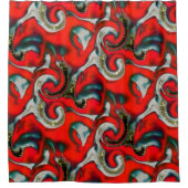 Abstracte mix van rode verloopvlek boven zandige g douchegordijn (Voorkant)