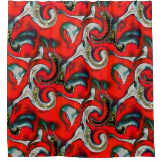 Abstracte mix van rode verloopvlek boven zandige g douchegordijn (Voorkant)