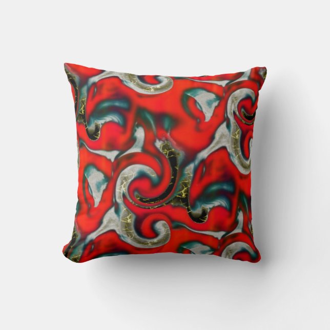 Abstracte mix van rode verloopvlek boven zandige g kussen (Voorkant)