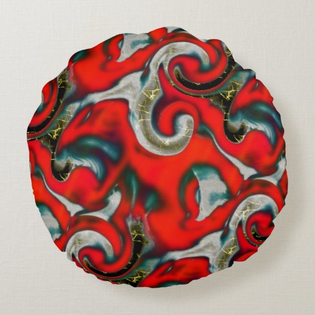 Abstracte mix van rode verloopvlek boven zandige g rond kussen (Achterkant)