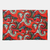 Abstracte mix van rode verloopvlek boven zandige g theedoek (Horizontaal)