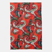 Abstracte mix van rode verloopvlek boven zandige g theedoek (Verticaal)