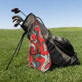 Abstracte mix van rode verloopvlek op grijze textu golfhanddoek (Groen)