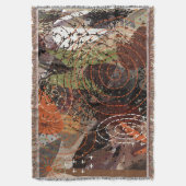 Abstracte Mixed Media Aardse Herfstkleuren Deken (Voorkant Verticaal)