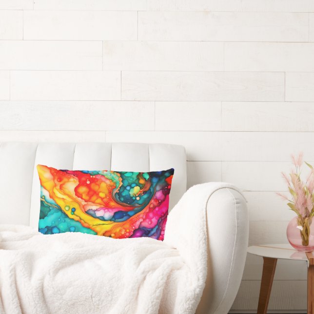 Abstracte Mixed Media Pop Art Worpillow Kussen (Bank)