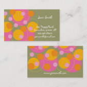 Abstracte Mod Art Retro Fun Roze Stippen Profielka Visitekaartje (Voorkant / Achterkant)