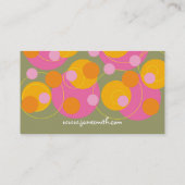 Abstracte Mod Art Retro Fun Roze Stippen Profielka Visitekaartje (Achterkant)