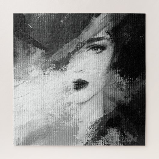Abstracte Mode Vrouw Acryl Schilderen Legpuzzel (Verticaal)