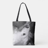 Abstracte Mode Vrouw Acryl Schilderen Tote Bag (Achterkant)