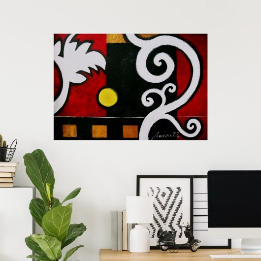 ABSTRACTE MODERN ART CANVAS PAINTING POSTER (Thuiskantoor)