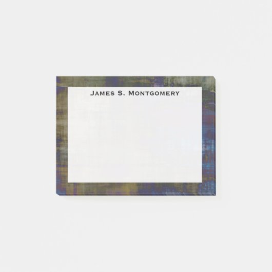 Abstracte Modern Blauw Bruin Geel Grunge Post-it® Notes (Voorkant)