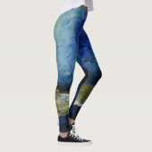 Abstracte Modern Blue Art Custom Leggings (Rechts)