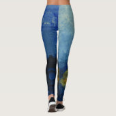 Abstracte Modern Blue Art Custom Leggings (Achterkant)