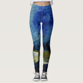 Abstracte Modern Blue Art Custom Leggings (Voorkant)