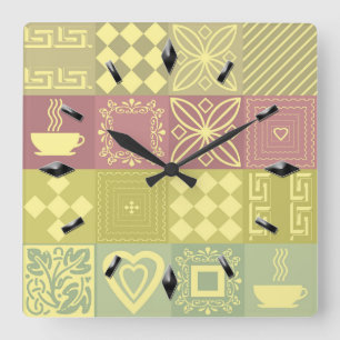 Abstracte modern, geometrisch ontwerp p vierkante klok