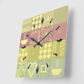 Abstracte modern, geometrisch ontwerp p vierkante klok (Hoek)
