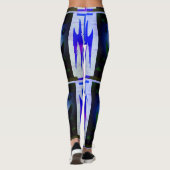 ABSTRACTE MODERN-Leggings met zwarte-blauw-mozaïek Leggings (Achterkant)
