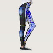 ABSTRACTE MODERN-Leggings met zwarte-blauw-mozaïek Leggings (Rechts)
