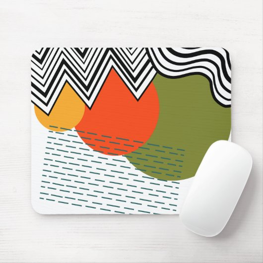 Abstracte modern mid-century stijl  muismat (Met muis)