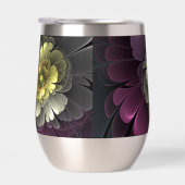 Abstracte Modern Purpur Khaki Gray Fractal Flower (Rechts)