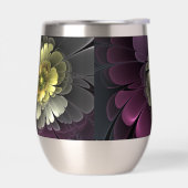 Abstracte Modern Purpur Khaki Gray Fractal Flower (Links)